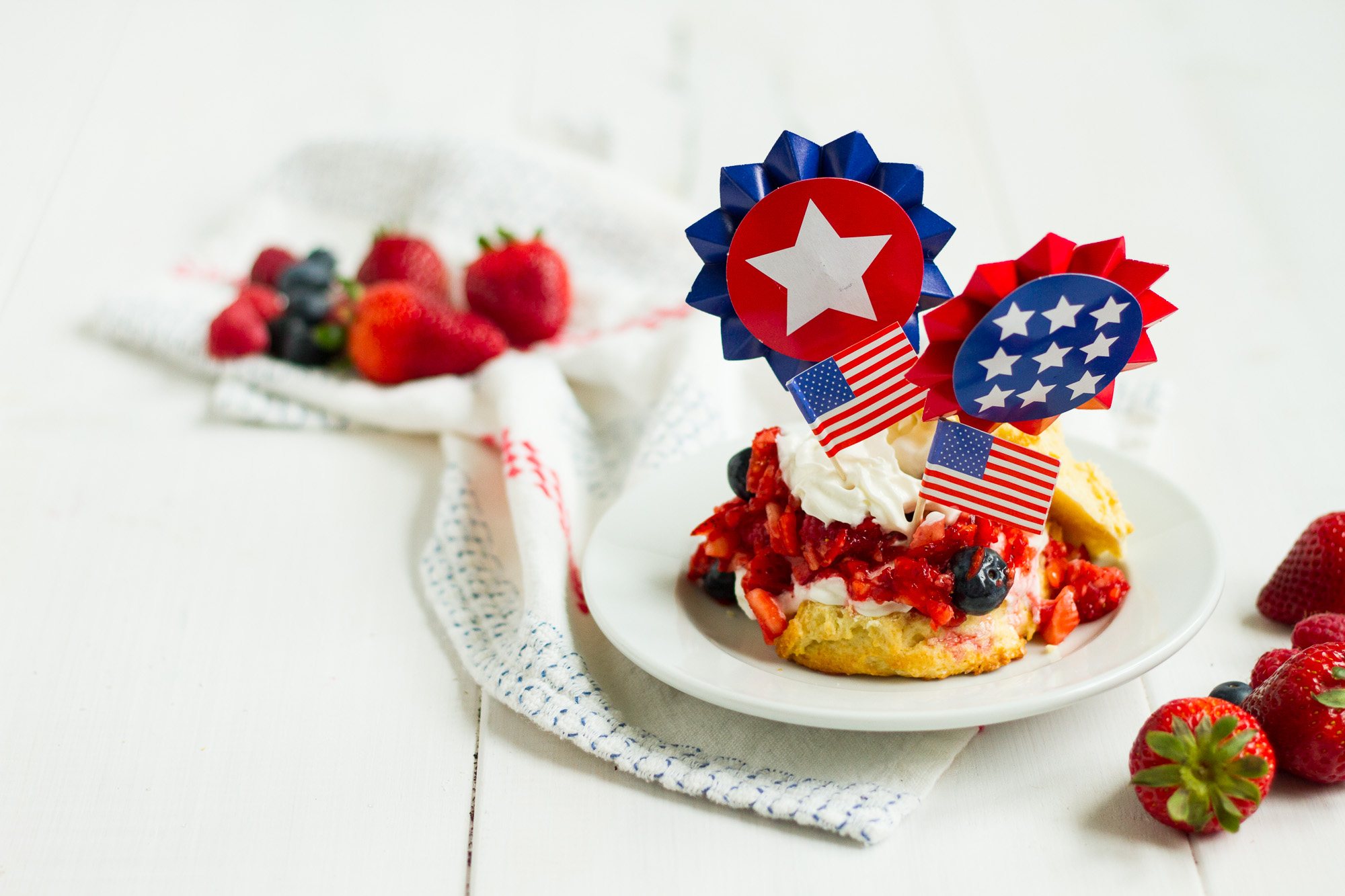 Triple berry shortcakes with homemade vanilla biscuits