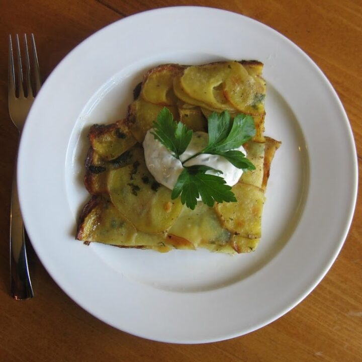 potato pancake with herbed sour cream