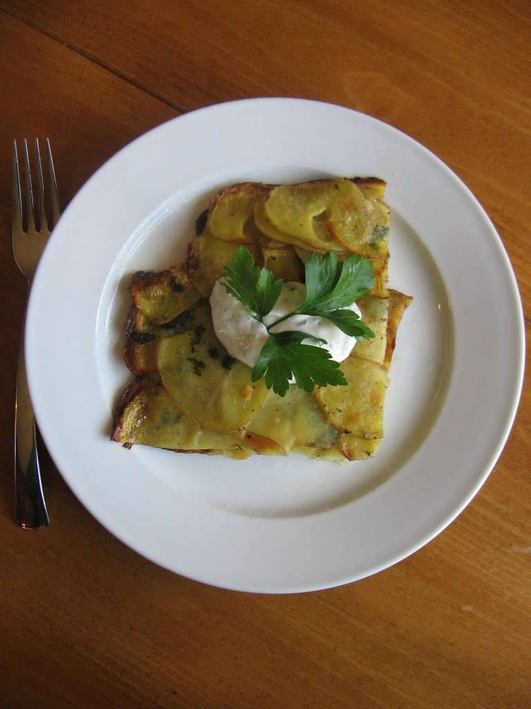 potato pancake with herbed sour cream