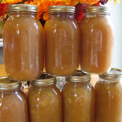 chunky applesauce with cinnamon and lemon