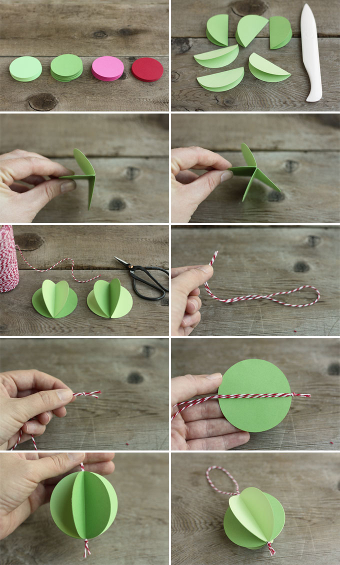 DIY paper ball ornaments steps