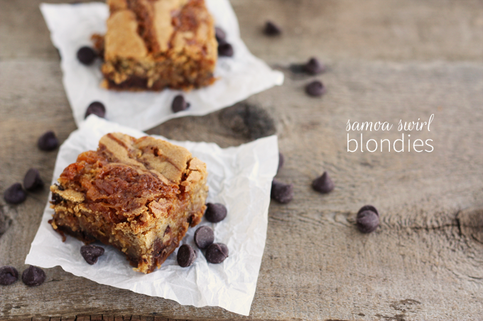 chocolate coconut caramel blondies