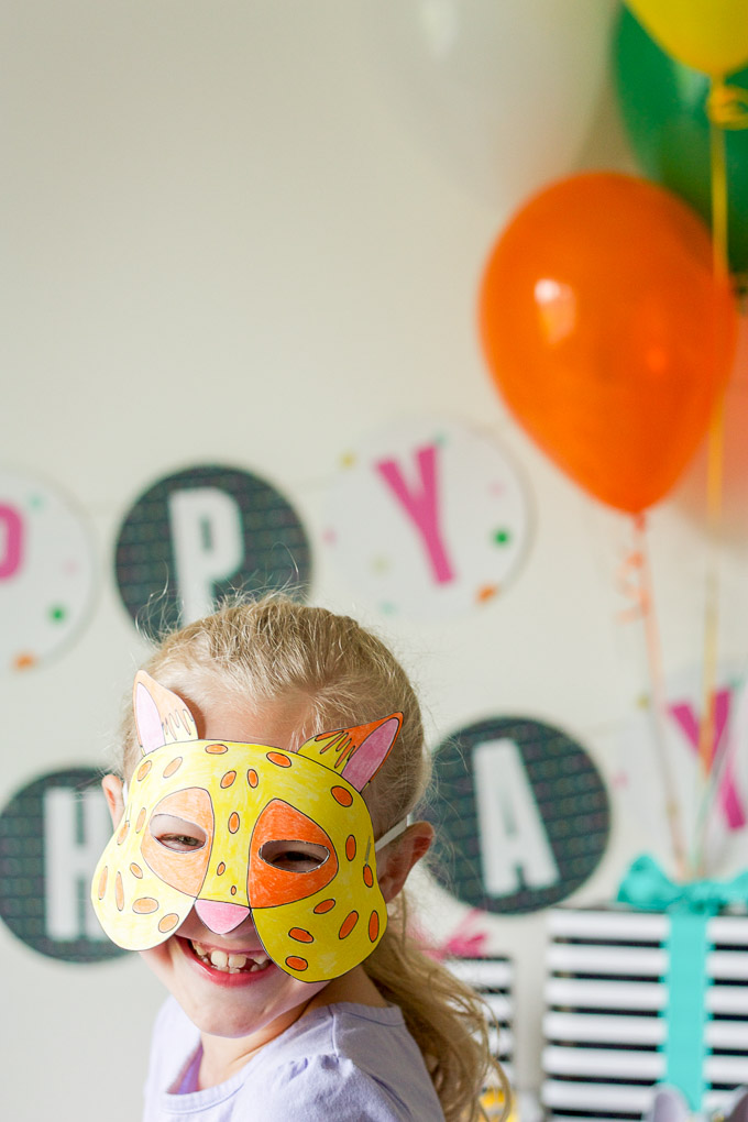 Free printable Zootopia-inspired masks for an animal-themed birthday party