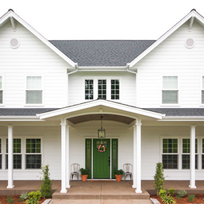 We added cedar planks to our front porch pillars, and the transformation is amazing!!