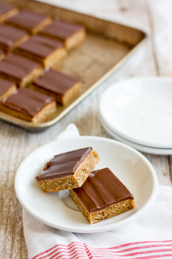 Get the recipe for the easy and delicious peanut butter bars, just like the ones your elementary school made when you were a kid!