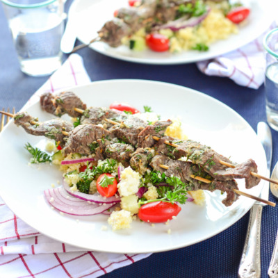 Spicy Beef Kabobs from Weeknight Society, a new app featuring recipes for easy weeknight dinners