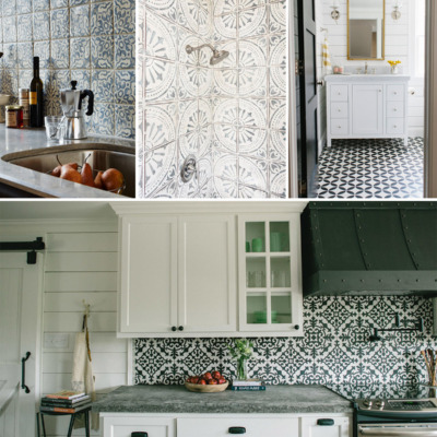 My newest obsession is painted cement or ceramic tile. In kitchens, bathrooms, hallways, and more, they look amazing!