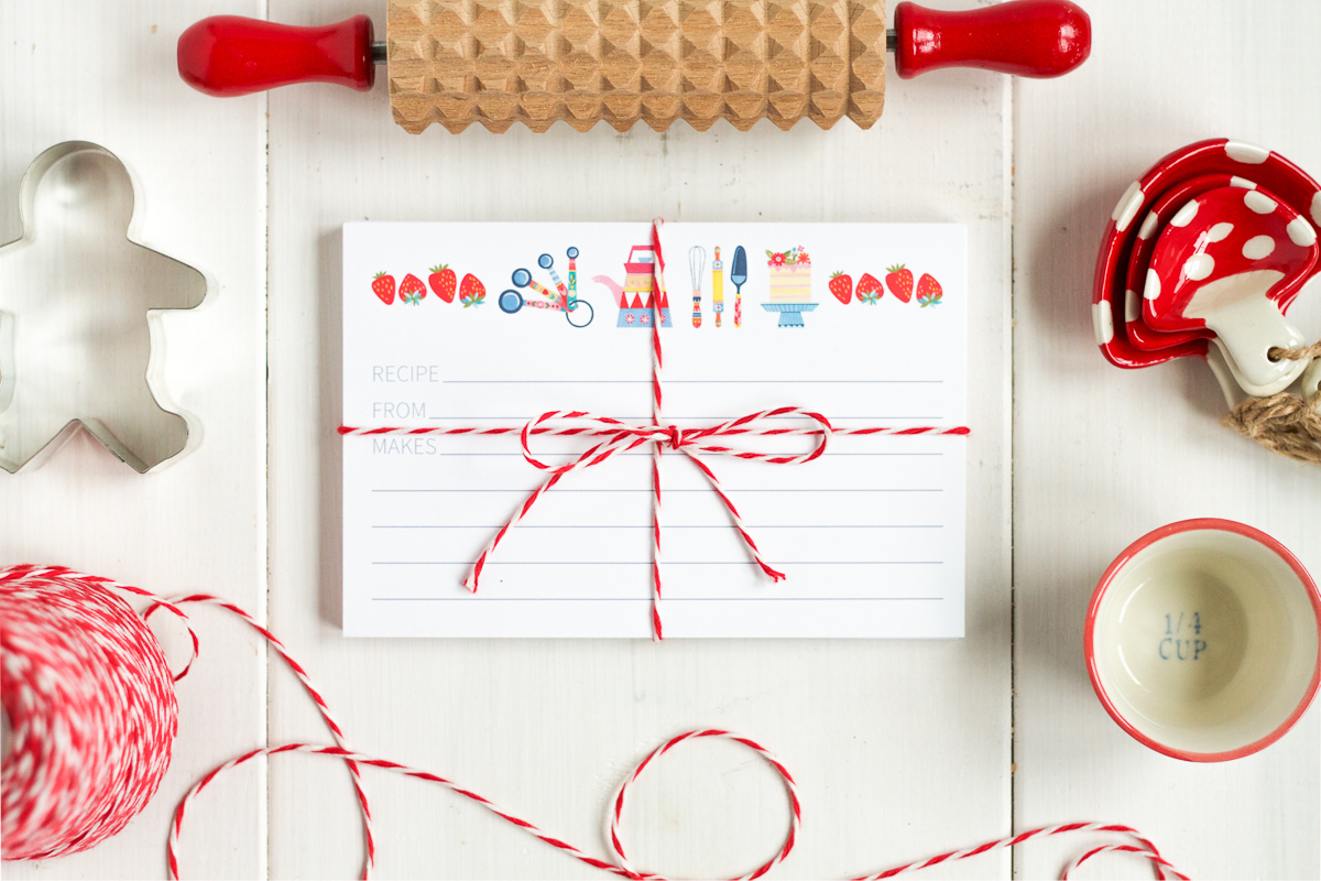 Cute recipe cards and a hard enamel pin from Scandinavian Gatherings.