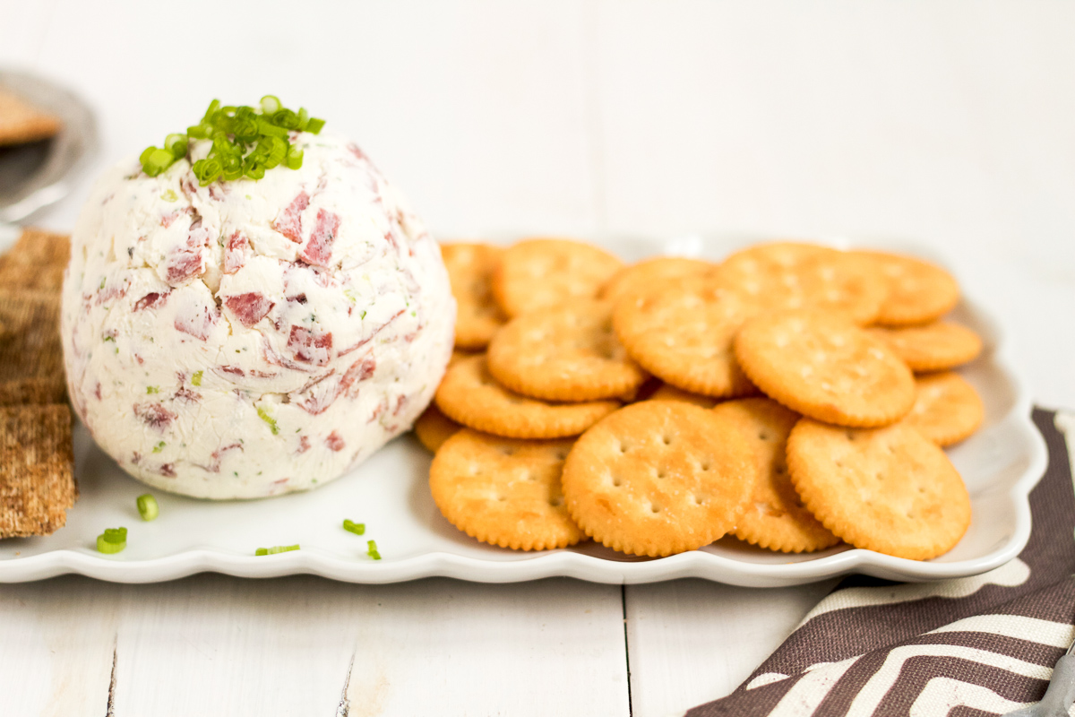 Take this easy, 4-ingredient cheese ball to your next holiday party!