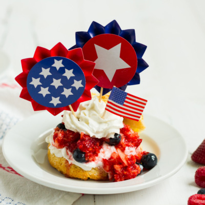 Triple berry shortcakes with homemade vanilla biscuits