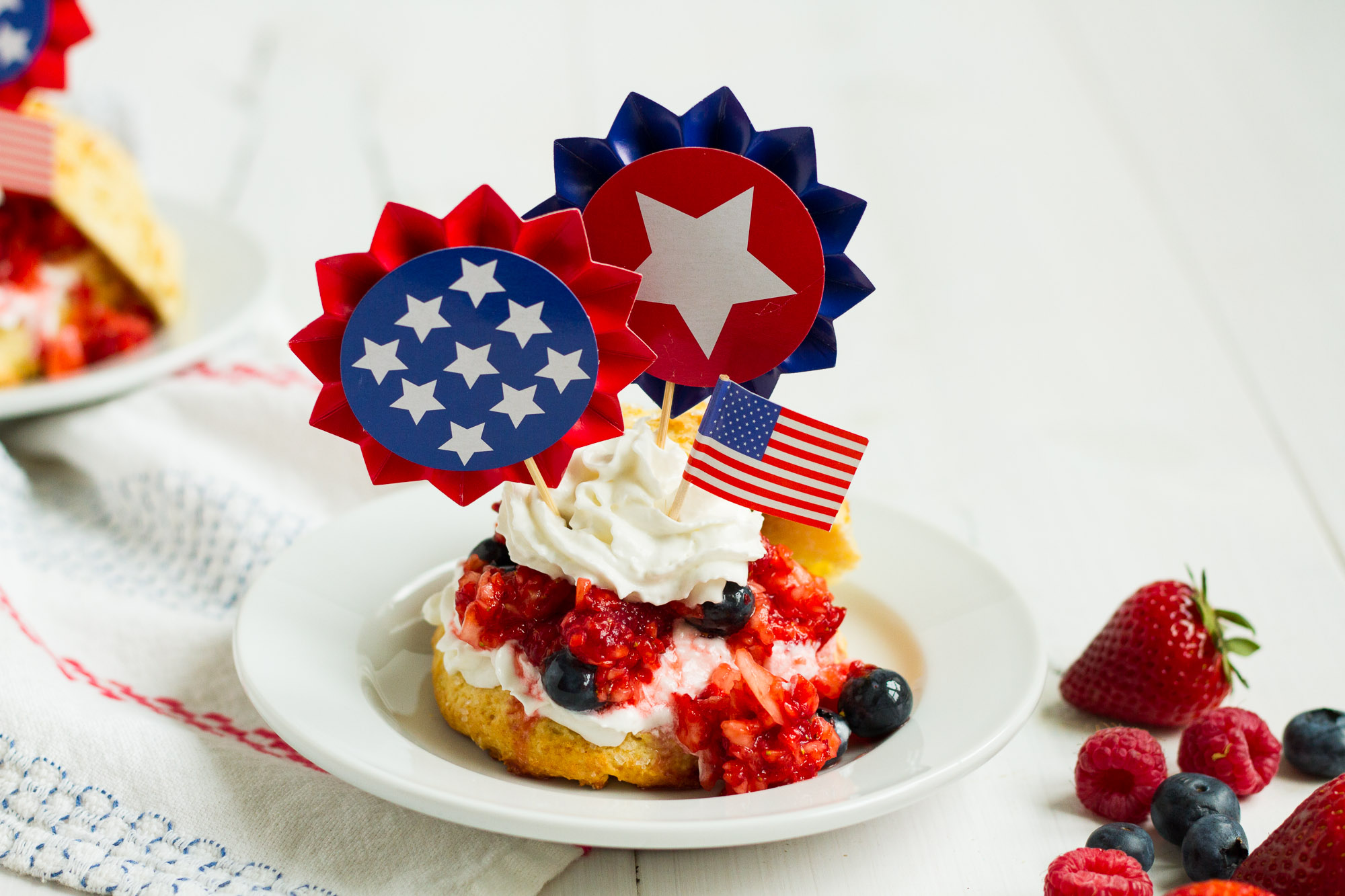 Triple berry shortcakes with homemade vanilla biscuits