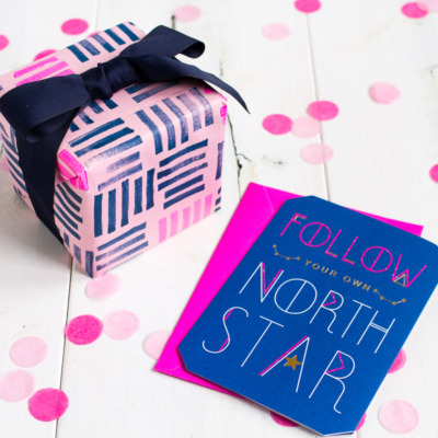 Make your own block-printed wrapping paper!