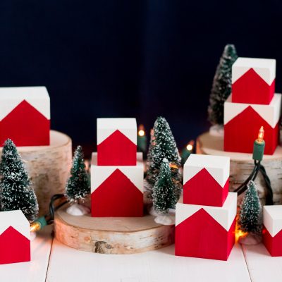 These cute and easy DIY Christmas blocks are inspired by the Norwegian houses tucked into the hillsides of fjord country.