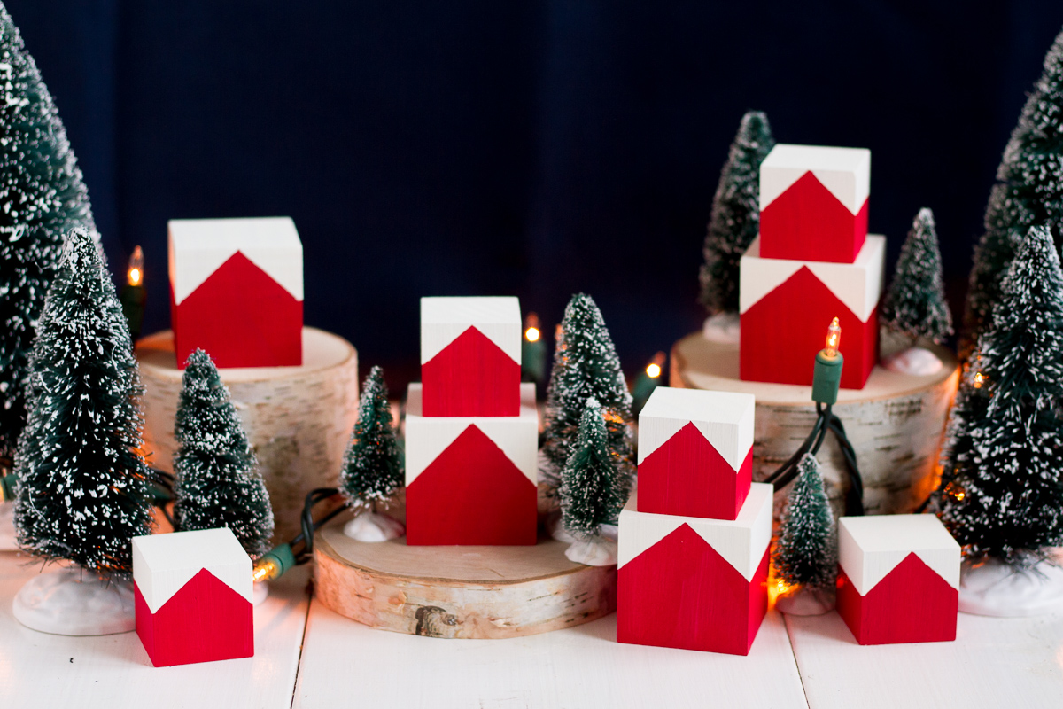These cute and easy DIY Christmas blocks are inspired by the Norwegian houses tucked into the hillsides of fjord country.
