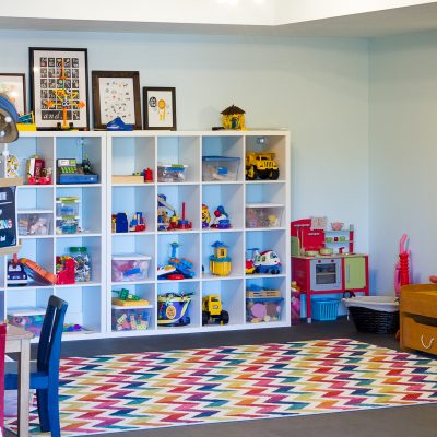 We cleaned and reorganized our playroom over the holidays, thanks to the Dymo Letratag label maker. Two weeks in and the room is still spotless!