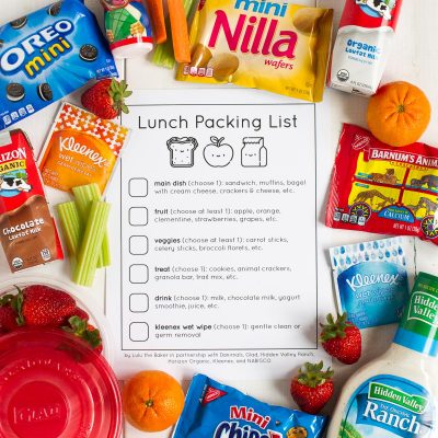 Download and print this free lunch packing list to help with back-to-school season! Also get two of my kids' favorite lunch "recipes."