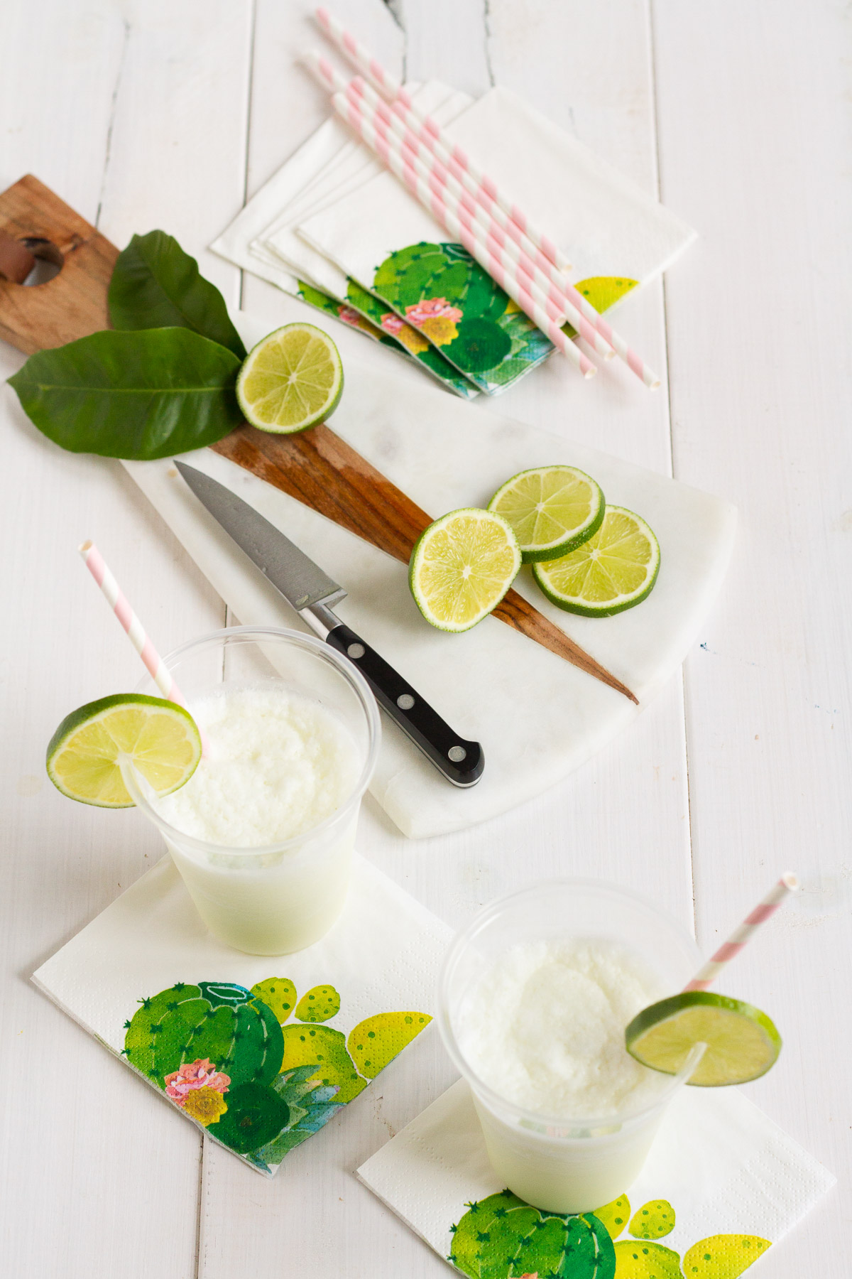 This refreshing limeade is the perfect mix of creamy and frosty, and a sure way to beat the heat this summer!