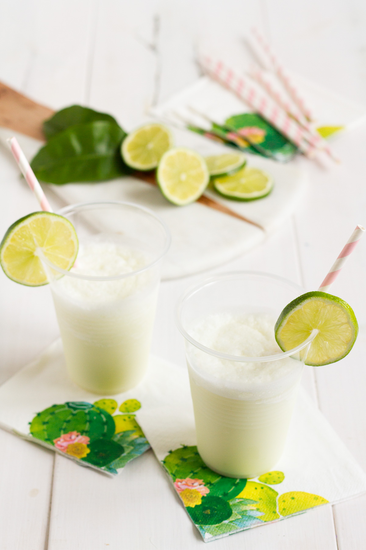 This refreshing limeade is the perfect mix of creamy and frosty, and a sure way to beat the heat this summer!