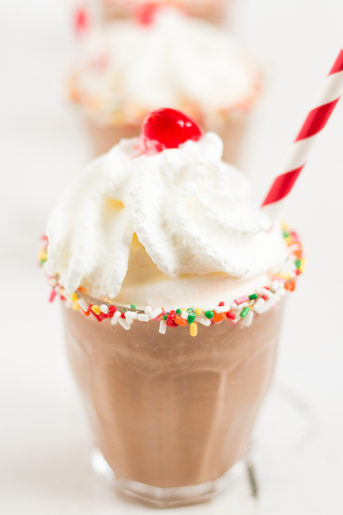 A delicious classic--homemade chocolate milkshakes