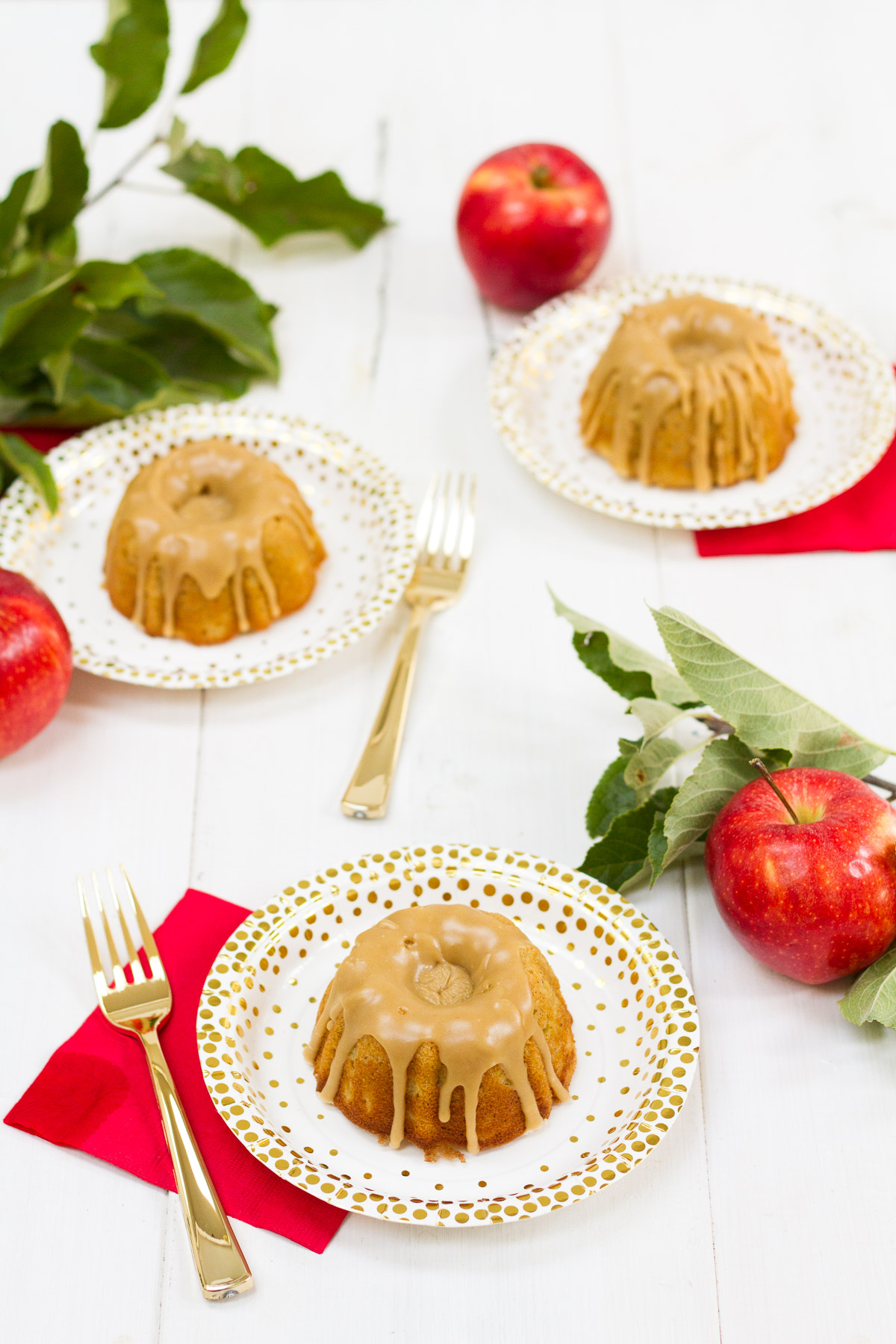These mini apple spice bundt cakes combine a few of my fall favorites--tart apples, warm spices, and buttery caramel. They are easy to make, and they taste as good as they look!